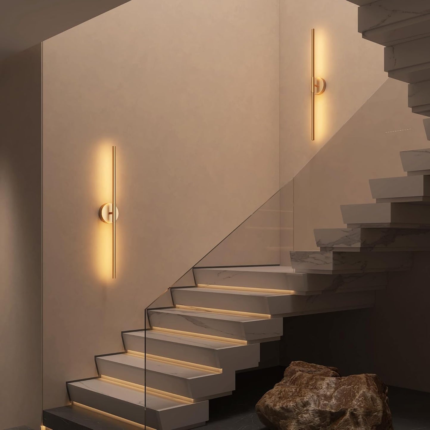 JOFIOS Battery Operated Wall Sconces Set of 2, 360°Rotation Wireless Rechargeable Wall Lights: Dimmable Detachable Wall Lamp with Remote Control, 3000K-6000K Infinite Dimming Wall Sconce 27.6 Inch