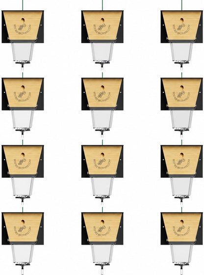 Best Bee Brothers Ultimate Pro Carpenter Bee Trap for Outside with Extra-Large, Clear External Receptacle, Internal Bee Vault & Spring-Loaded Door, 4.2” D x 5.8” W x 7.5” H (2 Pack)