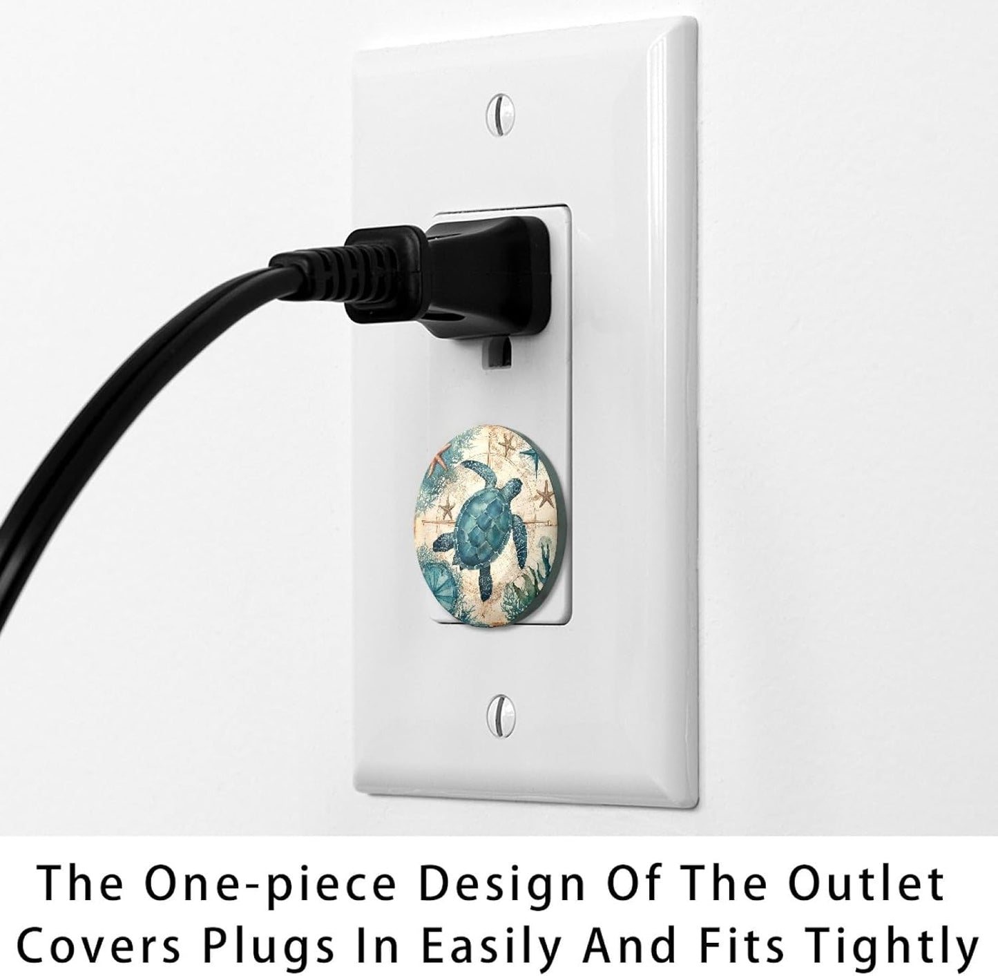 Vintage Brown Wood 12 Packs Outlet Covers Child Proof Plug Protector, Safety Outlet Plugs Covers, 2-Prong Wall Socket Protection Caps, Round Electrical Wall Receptacle for Home Office