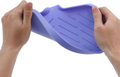 MicoYang Silicone Bathroom Soap Dishes with Drain Spout-Bathroom and Kitchen Sink Organizer,Sponge Holder,Dish Soap Tray,Perfect for Dispenser,Scrubber,Bottle,Cup on Sink or Counter-Coffee 4.9"×3.2"