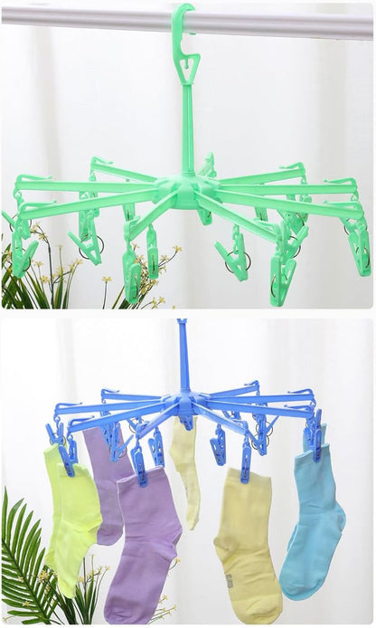 DurReus Reusable Stainless steel Drying Rack Laundry Drip Hanger 8 Clips Closet Organizer for Hanging Lingerie,Underwear,Clothes Disapers,Mitten,Socks,Hats,Bras,Skirts,Scaf