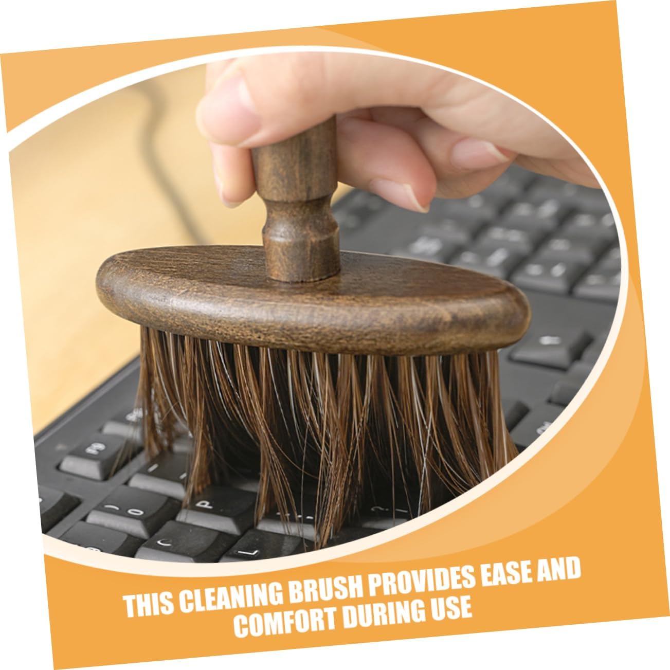 Portable Desktop Cleaning Brush with Soft Bristles for Keyboard Window Track and Narrow Crevice Cleaning Compact Dust Removal Tool for Household and Car Interior