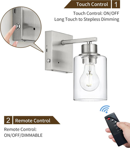 Battery Operated Wall Sconce Set of 2, Black Rechargeable Wall Lights with Timer Function, Easy Install Dimmable Wireless Wall Lamps Sconces Wall Decor for Living Room Bedroom Hallway, Emergency 3000K