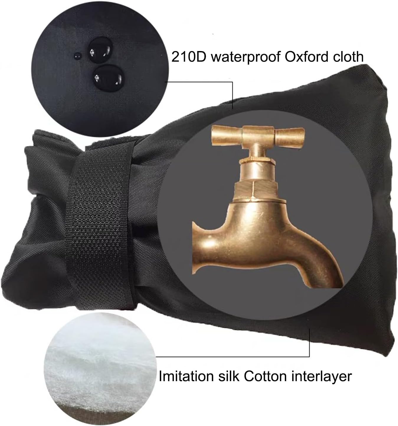 Outdoor Faucet Covers for Winter 3 Packs Hose Bib Protector Spout Cover,Garden Faucet Socks, Outside Spigot Pipe Freeze Protection Cover,Insulated Tap Pouch (small)