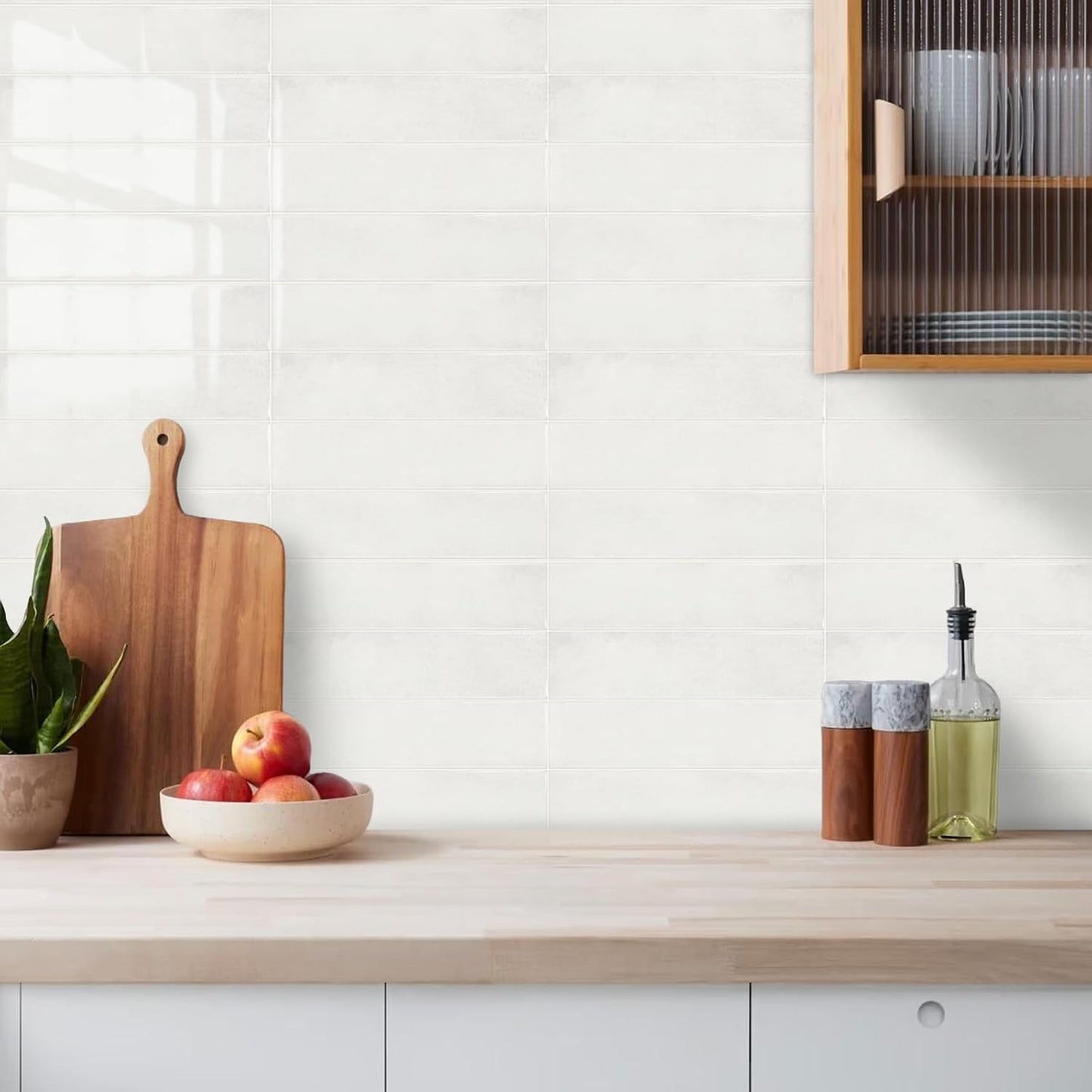MORCART Peel and Stick Backsplash, 10 Sheets of 11.8"x11.8" - 3D Adhesive Waterproof Wall Tiles for Kitchen, Bathroom, Living Room, Subway Tiles, Gray-Apricot