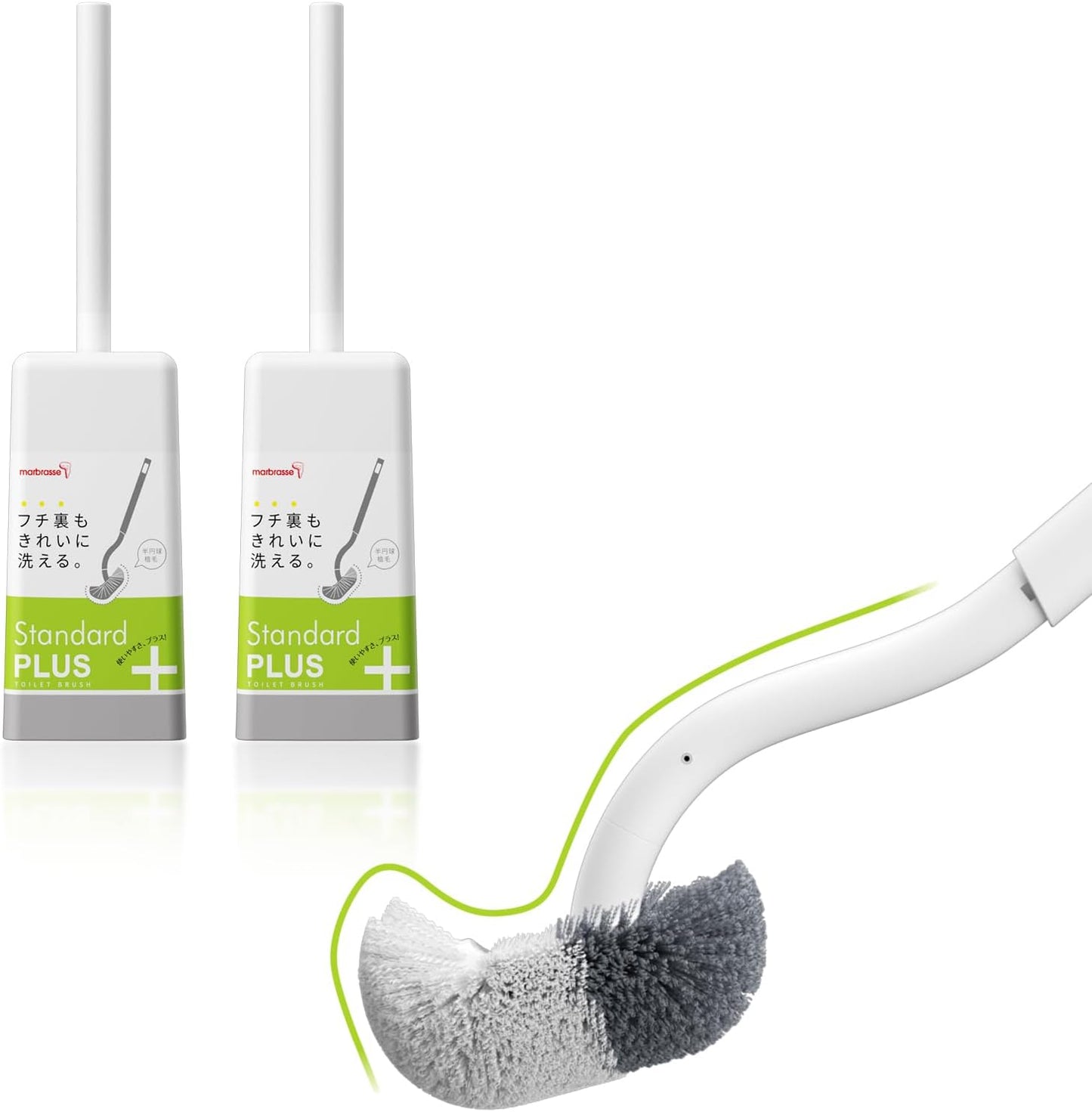 Marbarsse Bathroom Toilet Bowl Brush and Holder, Curved Design Toilet Brush for Deep Cleaning Under Rim, Best Toilet Brush Set, Easy Handy CompactToilet BowlCleaner Brush for Bathroom, 1 Pack