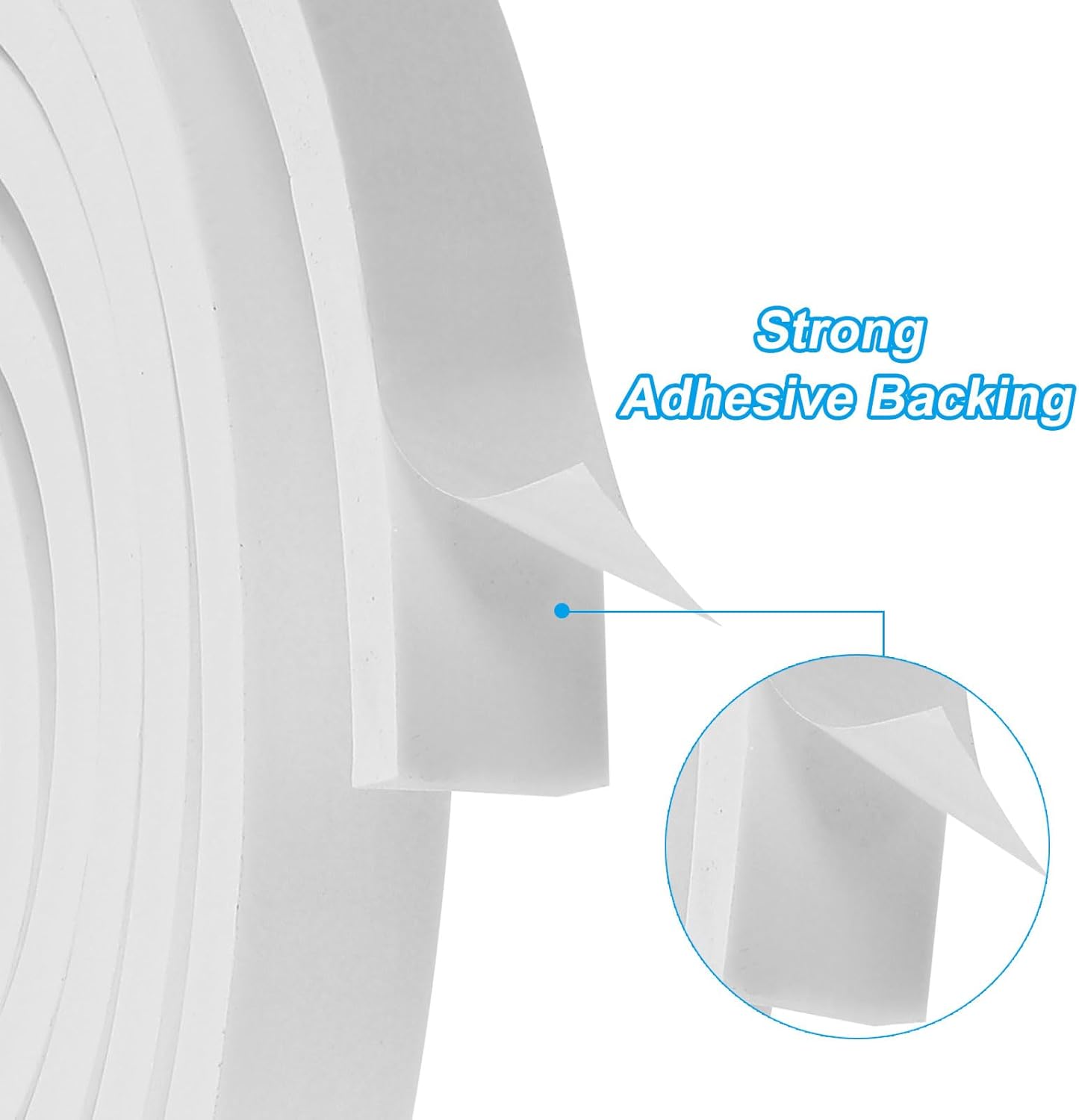 PATIKIL Weather Stripping Door Seal Strip, 3/8 Inch x 1/4 Inch x 32 Ft Self Adhesive Soundproof High Density Foam Tape Insulation for Door Window Air Conditioning, White - Colors A
