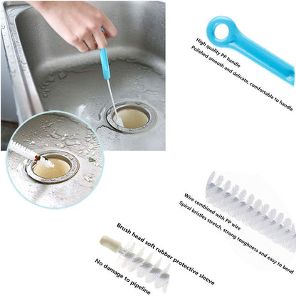 Jumper Joo Drain Snake Brush,Drain Brush for a Sink Drain, 28 inch (71cm), Sink Drain Brush Drain Clog Cleaning Brush,2pcs