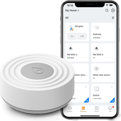 BroadLink Smart Water Leak Sensor – Wireless Flood Detector with App Alerts, Low Battery & Tamper Notifications, Requires BroadLink Hub, for Basement, Bathroom, Kitchen, Laundry Room