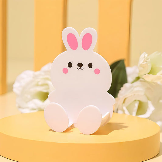 【5-Pack Single Color Rabbit Plug Hooks】 Self-Adhesive Wall Hooks with Rabbit Design - Plastic Plug Organizer for Headphones, Chargers, Cables (Simple White)
