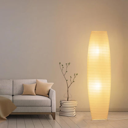 Paper Floor Lamp, Rice Paper Lamp for Living Room, Japanese Floor Lamp Rice Shade for Bedroom, Office& Living Room-Beige(Oval)