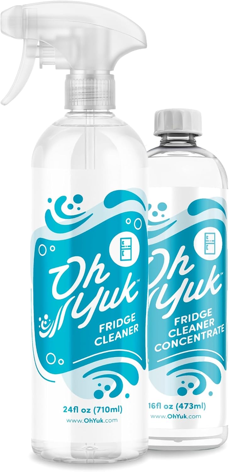 Oh Yuk Fridge Cleaner – Cleans Inside Refrigerator for Spotless, Food-Contact Safe Surfaces | Biodegradable, Vegan, Cruelty-Free | Effortlessly Lifts Sticky Messes & Dried-On Food | Spray Bottle