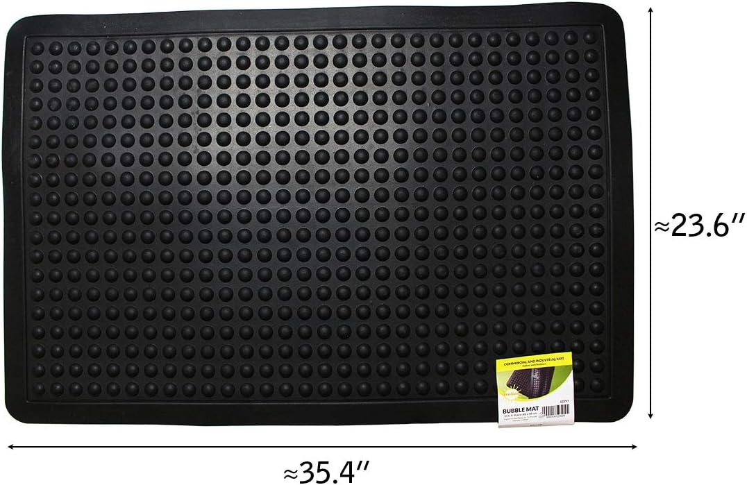 HAWK Heavy Duty Rubber Scraper Mat | Size 18" x 30" (45 x 75 cm) | 9mm Thickness | Anti Slip | Anti Fatigue | Great For Cleaning Boots & Shoes