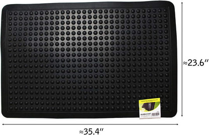 HAWK Heavy Duty Rubber Scraper Mat | Size 18" x 30" (45 x 75 cm) | 9mm Thickness | Anti Slip | Anti Fatigue | Great For Cleaning Boots & Shoes