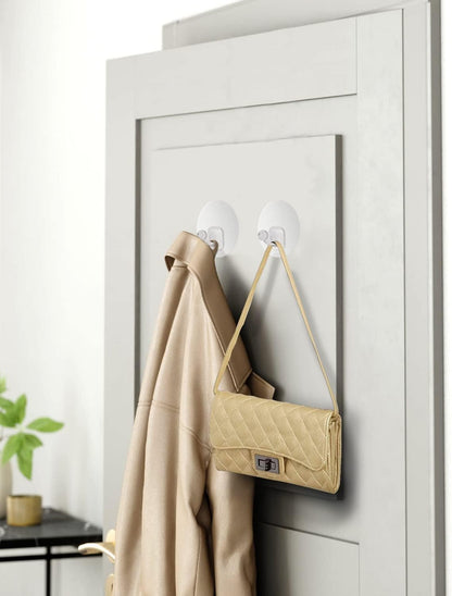 Uten Adhesive Hooks for Hanging 10 Pack, Heavy Duty Wall Hooks 11 lbs, Self Adhesive Waterproof Sticky Robe Towel Hooks for Home, Bathroom, Kitchen, Outdoor