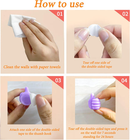 30Pcs Creative Silicone Thumb Wall Hook - Multifunction Adhesive Cable Clip ，self Adhesive Thumb Hook Cable Organizer Clips Key Hanger (30)