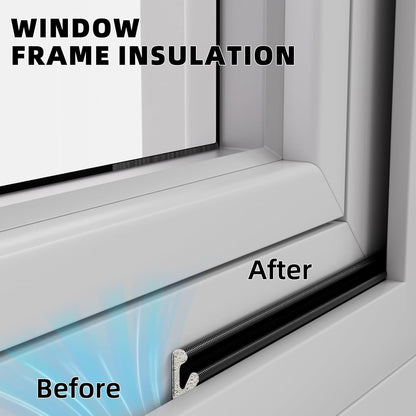 1 Pack*19.6 Ft Self-Adhesive V Shape Foam Window Weather Stripping Door Seal Insulation Strip for Winter, Soundproof Exterior Front Frame Gap Filler, Draft Stopper Tape Noise Light Blocker (White)