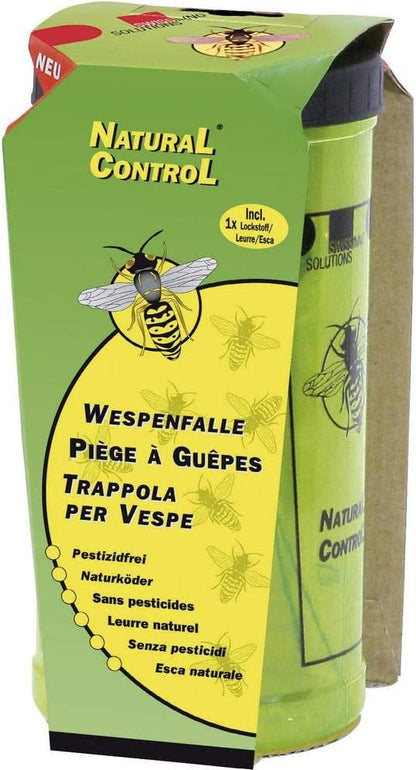 SWISSINNO Wasp Trap Control Secret - Reusable Outdoor Wasp Catcher for Gardens, Patios and Camping - Easy to Use and Clean - Includes Hanging Cord - 1 Trap