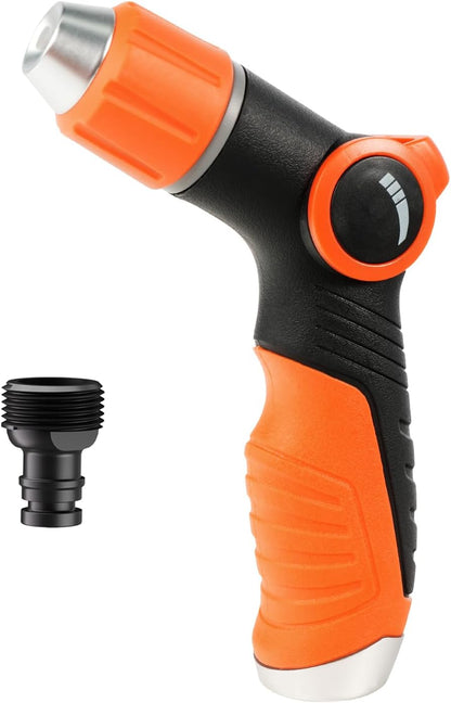 Besiter Garden Hose Nozzle Sprayer: 2 Pack 10 Watering Patterns Spray Nozzles Heavy Duty Metal Hose Head Hose Attachment, Thumb Control On Off Valve