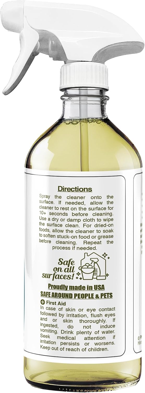 Degreaser Cleaner Heavy Duty Cleaning Spray 16 oz - Kitchen Cleaner for Stubborn Splatters, Stove Top, Grill, Drip Pans, & Oven Cleaner - Safe on All Surfaces - Fresh Scent