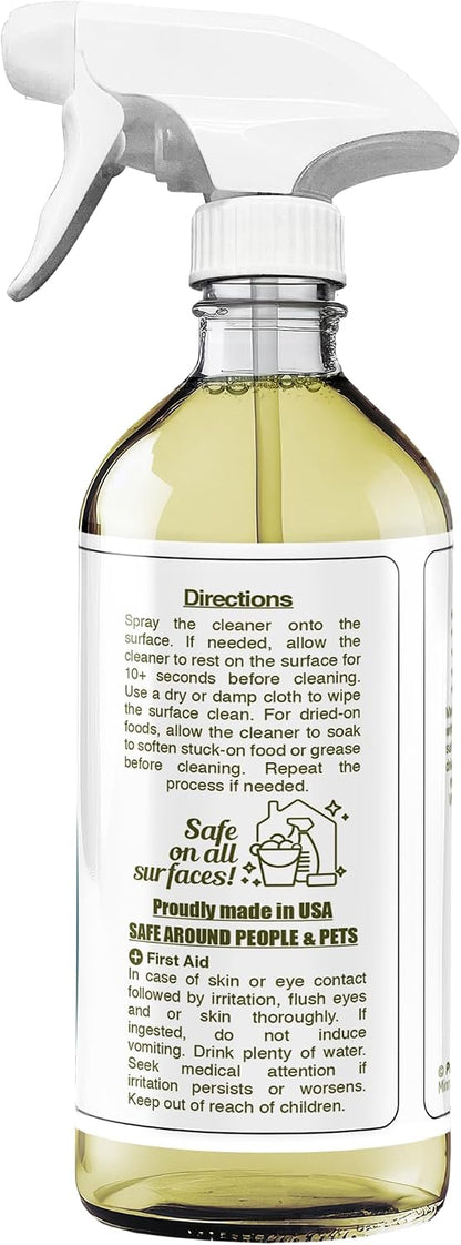 Degreaser Cleaner Heavy Duty Cleaning Spray 16 oz - Kitchen Cleaner for Stubborn Splatters, Stove Top, Grill, Drip Pans, & Oven Cleaner - Safe on All Surfaces - Fresh Scent