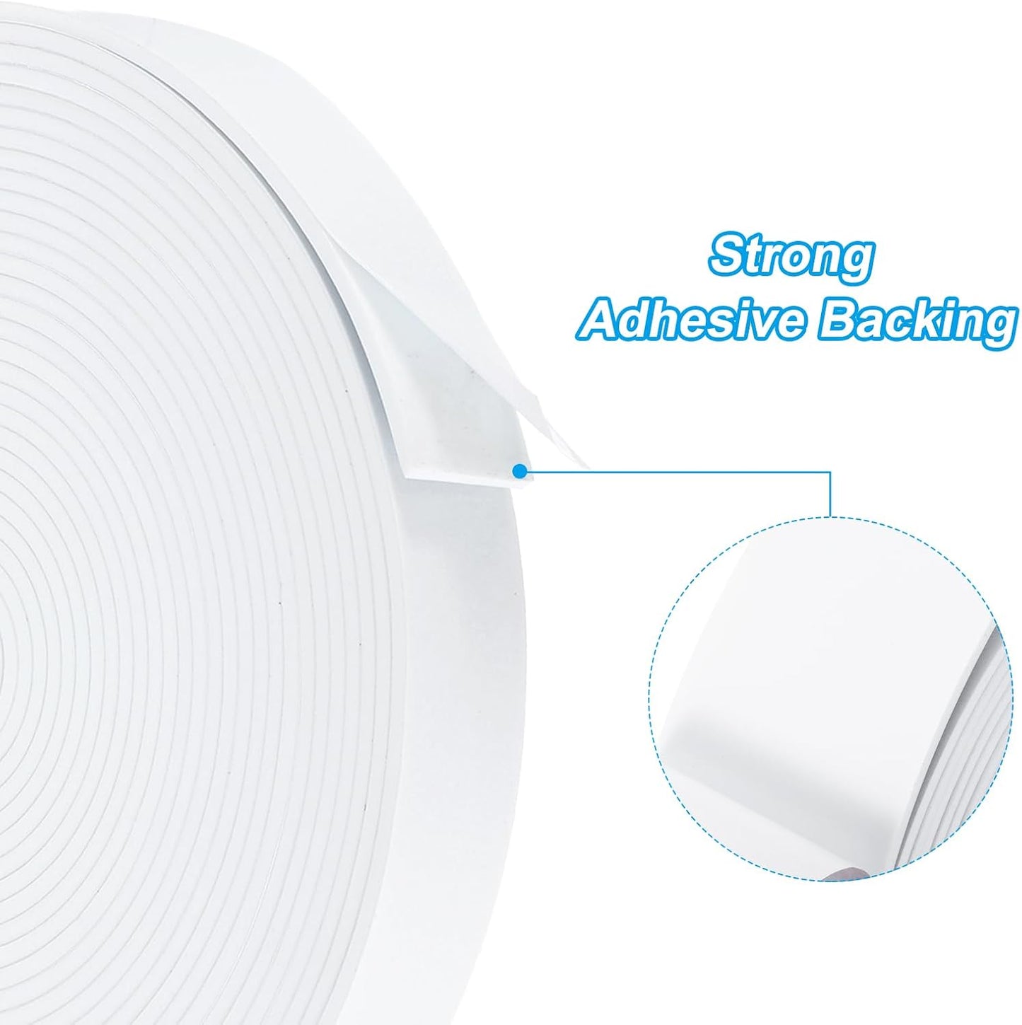 PATIKIL Weather Stripping Door Seal Strip, 3/8 Inch x 1/4 Inch x 32 Ft Self Adhesive Soundproof High Density Foam Tape Insulation for Door Window Air Conditioning, White - Colors A