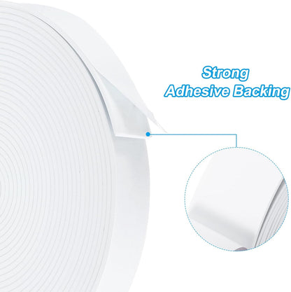 PATIKIL Weather Stripping Door Seal Strip, 3/8 Inch x 1/4 Inch x 32 Ft Self Adhesive Soundproof High Density Foam Tape Insulation for Door Window Air Conditioning, White - Colors B