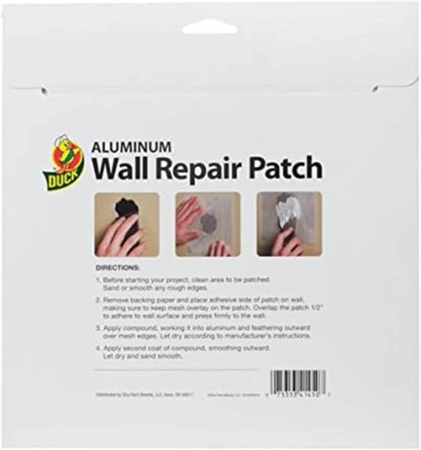 Duck Brand Aluminum Wall Repair Patch, 8 Inches x 8 Inches, White (283996)