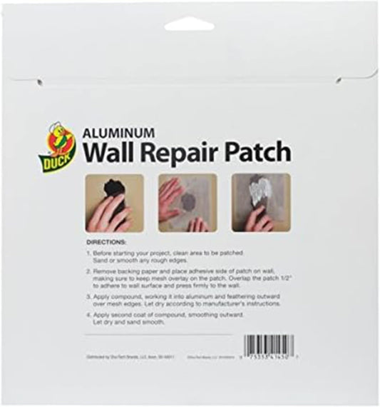 Duck Brand Aluminum Wall Repair Patch, 8 Inches x 8 Inches, White (283996)