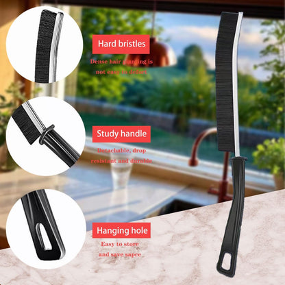 Hard Bristle Crevice Cleaning Brush.Multi-Purpose New Cleaning Brush Tool, Black Bristles with Ergonomic Grip Bathroom Gap Brush, Home, Kitchen, Bathroom, Faucets, Toilet,Window, Vehicle, (4)
