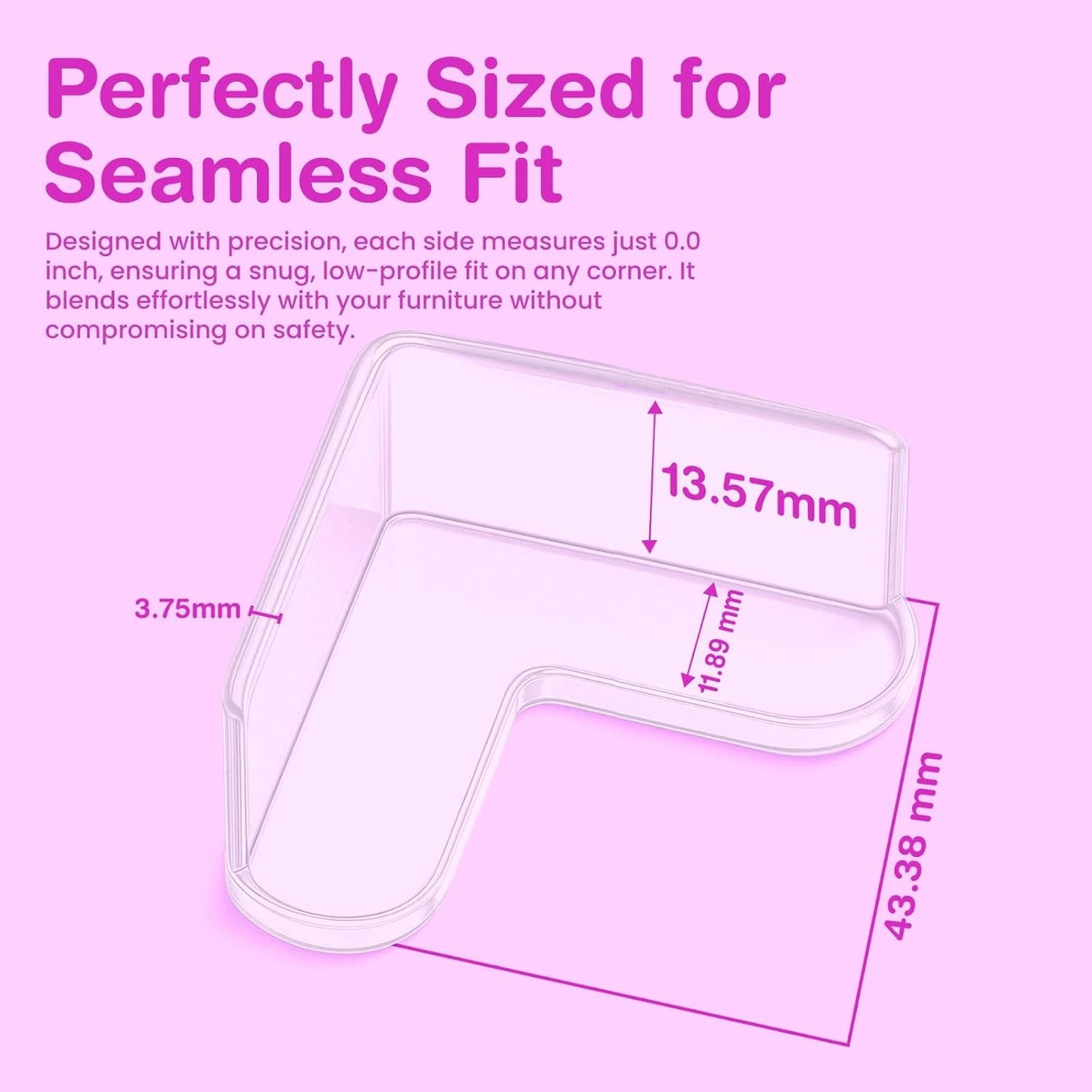 15 Pcs L-Shape Corner Protector for Baby Proofing – Clear 4cm x 4cm Edge Safety Bumpers for Furniture & Sharp Table Corners – Slim Profile Secure Adhesive Gel Pads Included