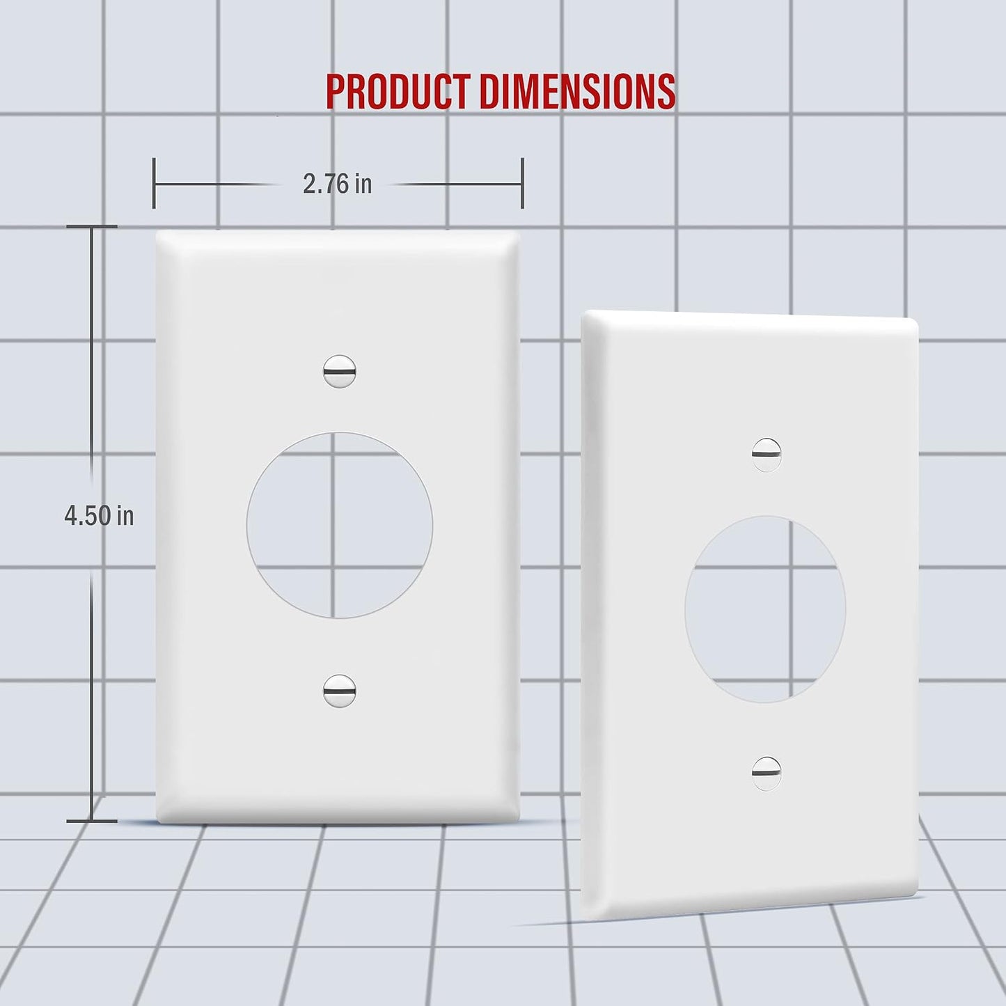 ENERLITES Child Proof Outlet Cover, Self-Closing, Fits Both Duplex and Decorator Outlet, Safety Design, Tamper-Resistant Socket Plug for Receptacle, Size 4.68" x 2.93", 8800-TR, White 6 Pack