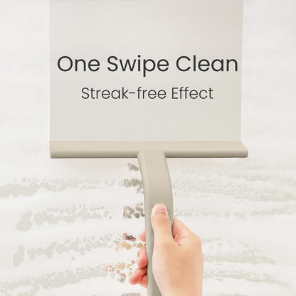 dancemoon JustHang Shower Squeegee for Glass Doors, All-One-Piece Award-Winning Silicone Squeegee with Built-in Hook for Bathroom, Window, Mirror, Tile Wall,Car, Streak-Free Cleaner Tool,10-Inch Black