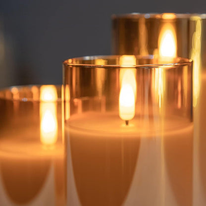 ANGELLOONG Flickering Flameless Candles, Realistic Battery Operated Candles with Remote and Timer, Set of 3 LED Candles for Room Fall Home Wedding Decor Centerpieces Table Party Valentines Decorations
