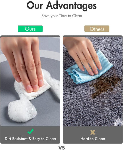 MontVoo Bath Mat - Non Slip, Quick Dry, Stain Resistant Bath Mat Rug for Bathroom Floor - Easy Care Shower Rug for Outside Bathtub - 17"x27" Grey