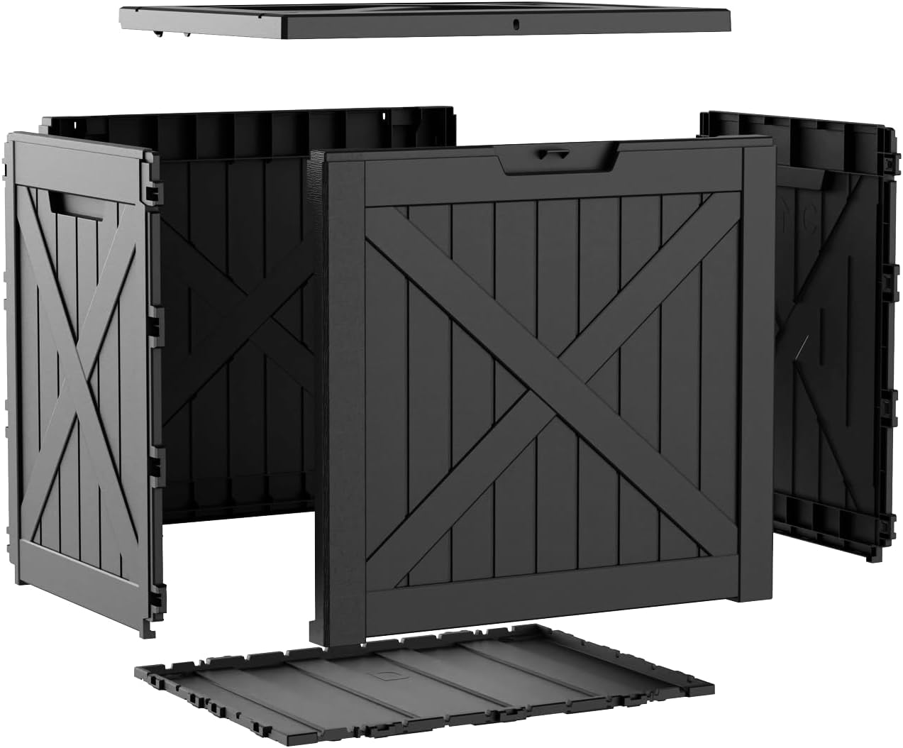 EasyUp 50 Gallon Outdoor Storage Box Waterproof Lockable Deck Boxes | UV Resistant Resin, for Garden Tools Cushions Patio Equipment, 300 lbs Capacity, Portable Design, Easy 16-Min Assembly
