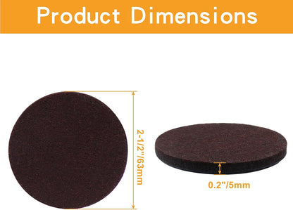 16 Pcs 3"/75mm Felt Furniture Pads Brown Round Self Adhesive | 5mm Thick, Anti Scratch Floor Protectors, For Furniture Feet Chair Legs