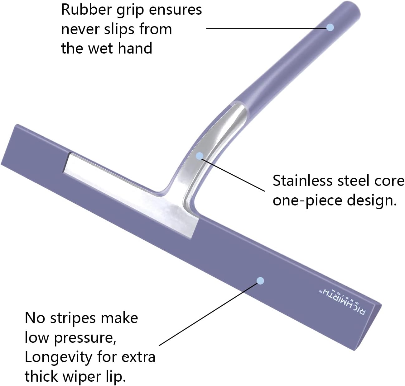 Shower Glass Cleaner Squeegee, 9 Inch Width Silicone Bathroom Squeegee for Shower, Glass, Car Window, Mirror - Green