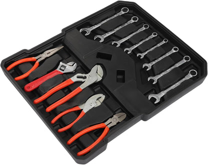 187pcs Trolley Case Tool Set, Carbon Steel Home Repair Kit Household Hand Tool Kit Toolbox Storage Case, Complete Rolling Tool Box for Maintenance Garden Homeowner DIYer Handyman