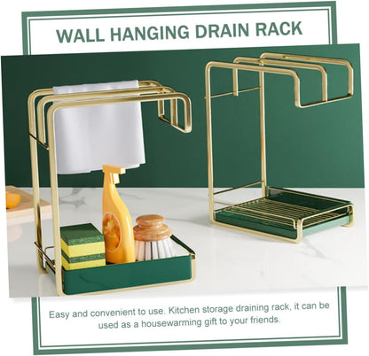 LABRIMP Quality Iron Wall Hanging Drain Rack Duster Cloth Drying Rack Kitchen Accessories Storage