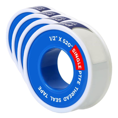 Supply Giant Plumbers PTFE Tape 1/2" W x 520" L Pipe Thread Tape, High Density Thread Sealant Tape Water Seal Plumbing Tape for Shower Head, Pipes, Gas Lines, Leak Prevention