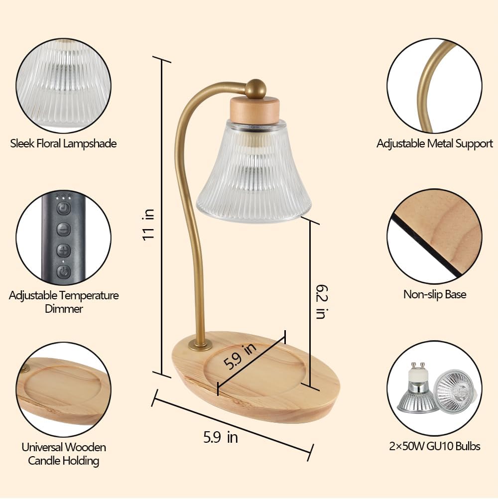 mocosa Candle Warmer Lamp with Adjustable Height Dimmable for New Home Decor Electric Candle Warmer for Jar Candles Birthday Gifts for Women Mom(Hummingbird)