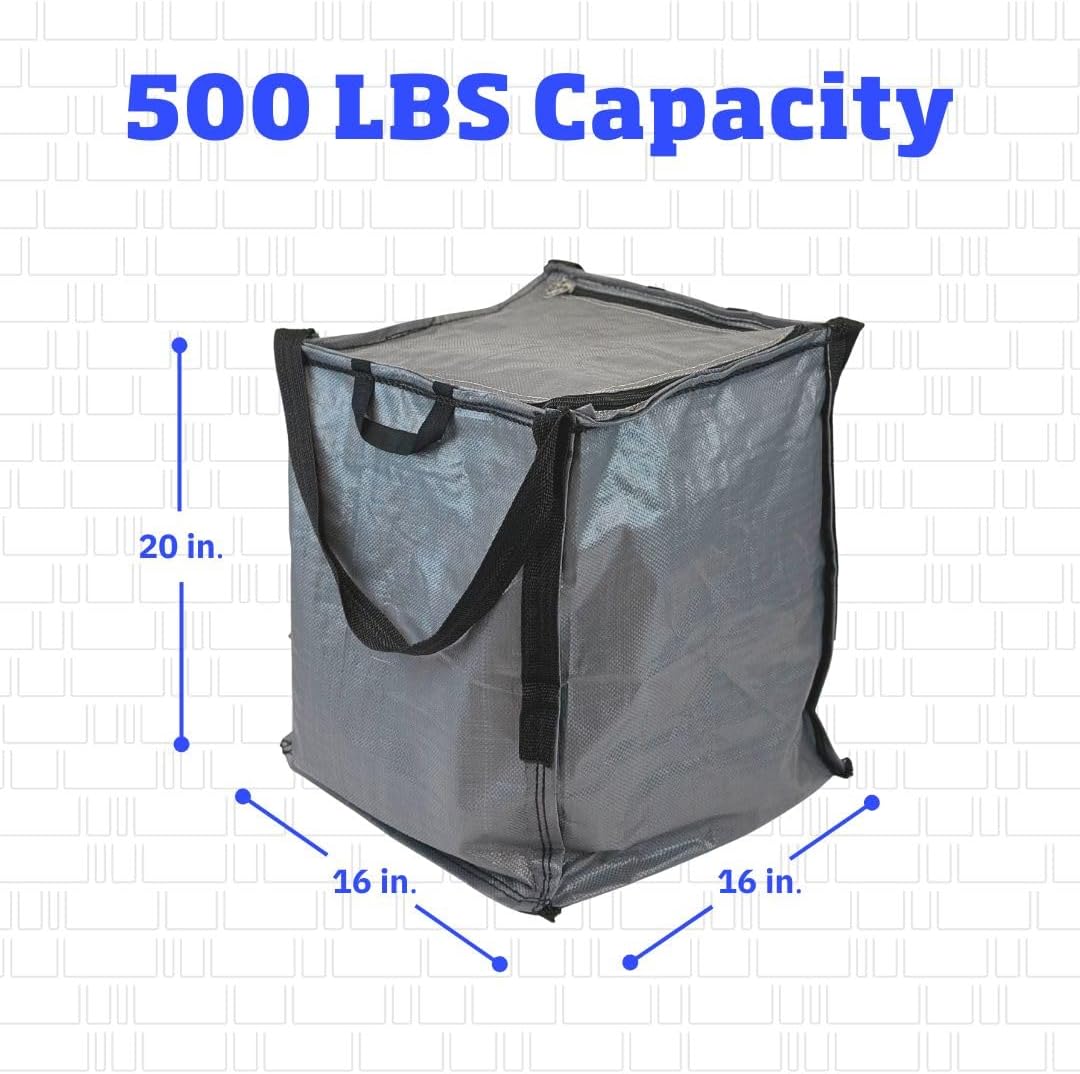 DURASACK XL 48-Gallon Zipper Top Heavy Duty Storage Tote Bags, Black | Rugged Woven Polypropylene Moving Bag, Reusable Self-Standing Design, Holds up to 500 Pounds