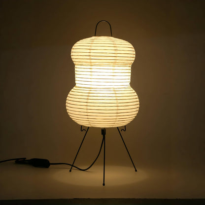 Japanese Noguchi Inspired Table Lamp Zen Rice Paper Lantern with Warm Light for Bedroom Living Room or Office Modern Japandi Decor(Segment)