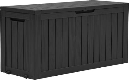 YITAHOME 31 Gallon Outdoor Storage Deck Box | Waterproof Resin Package Delivery and Storage Box with Lockable Lid for Patio Furniture Cushions, Pool Accessories, Garden