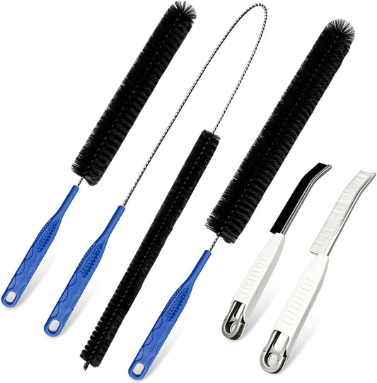 Dryer Vent Cleaner Kit 5PCS, Flexible Cleaning Brush Set with Long Pipe Brush and Drain Snake Tool for Dryer Lint, Sink Shower Pipe, Refrigerator Coil, Home Vent Cleaning Tool