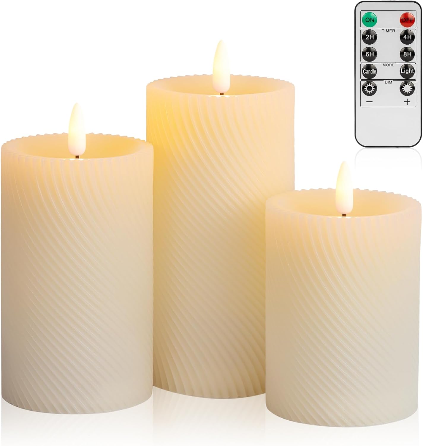 ANGELLOONG Flickering Flameless Candles, Realistic Battery Operated Candles with Remote and Timer, Set of 3 LED Candles for Room Fall Home Wedding Decor Centerpieces Table Party Valentines Decorations