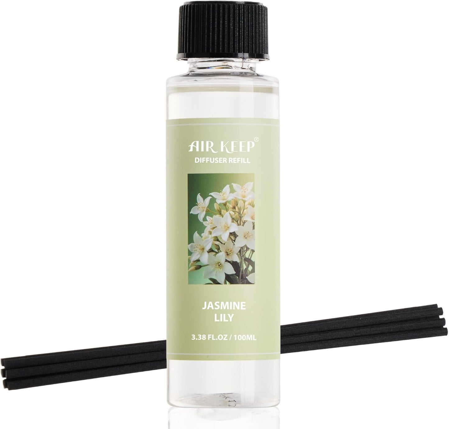 Airkeep Reed Diffuser Set,3.38 fl oz (100 ml) - Clean Linen Oil Diffusers with 8 Reed Sticks,Home Fragrance Reed Diffuser for Bathroom Shelf Decor