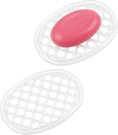 2 Pack Soap Dish for Shower, Non-Slip Silicone Bar Soap Holder Self-Draining Soaps Saver Pad Kitchen & Bathroom Accessories for Shower Niche/Shelf Bathtub