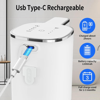 Automatic Foaming Soap Dispenser, Touchless Hand Soap Dispenser, USB Rechargeable, 4 Adjustable Levels, 14.2 oz (420 ml) Large Capacity, for Bathroom, Kitchen & School (Black, Foaming)